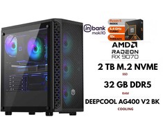 GameRoom Stacionarus kompiuteris | RYZEN 5 9600X, DDR5 32GB 6000MHz, NVME M.2 SSD 2TB, RX 9070