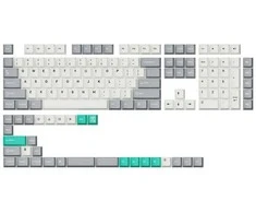 Klaviatūra Keychron Double shot PBT pilnas komplektas (vyšnių profilis - pilka, balta, mėtinė) klavišų dangtelių rinkinys