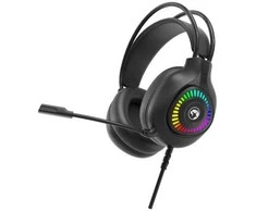MARVO H8325 Akari 40 RGB Laidinės žaidimų ausinės | USB | 3.5 mm | Juoda