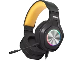 Marvo Pulz 80W laidinės žaidimų RGB ausinės | 3.5mm | Juodos