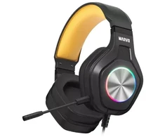 Marvo Pulz 80W laidinės žaidimų RGB ausinės | 3.5mm | Juodos
