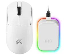 MCHOSE A7 Ultra Plus V2 belaidė pėlė | 2.4GHz, BT | 500 mAh | Baltas
