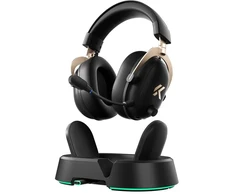 MCHOSE V9 Turbo Magnetic belaidės ausinės | 2.4G, BT, TYPE-C | Juodas Auksinė