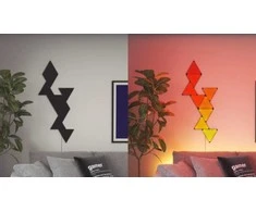 Sieninis šviestuvas Nanoleaf Shapes Juodas Mini Triangles Expansion Pack (10 panels)