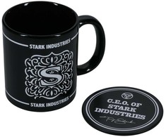 Paladone Marvel (Stark Industries) puodelio ir padėkliuko rinkinys