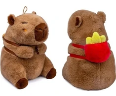 Pc Merch Kawaii - Capybara With Fries Backpack Pliušinis Žaislas | 25 cm
