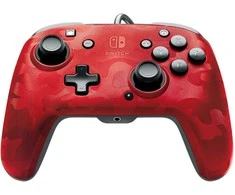 PDP Faceoff Deluxe+ Audio - Raudona Camo laidinis valdiklis skirtas Nintendo Switch