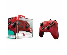 PDP Faceoff Deluxe+ Audio - Raudona Camo laidinis valdiklis skirtas Nintendo Switch