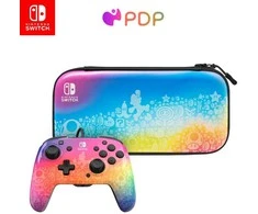 PDP REMATCH valdiklio ir kelioninio dėklo rinkinys: „Star Spectrum“ Nintendo Switch - Lite - OLED