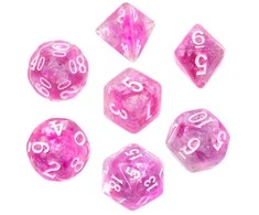 REBEL RPG dice set - Dense core - Violetinė (baltas numbers)