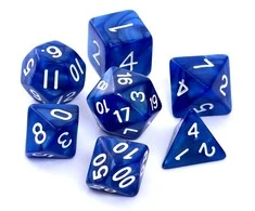 REBEL RPG kauliukų rinkinys - Pearl - Dark Mėlyna