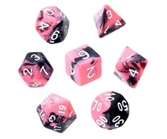 REBEL RPG Dice Set - Two Color - Rožinė and Juodas