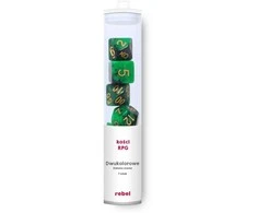 REBEL RPG Dice Set - Two Color - Žalias and Juodas
