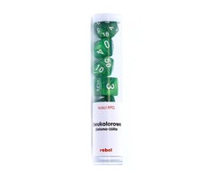 REBEL RPG Dice Set - Two Color - Žalias and Geltona