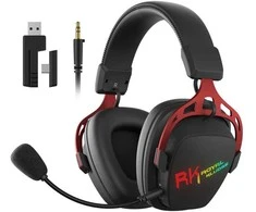 Royal Kludge HG103 belaidės ausinės | 2.4G, BT, 3.5mm | Juodas Ops