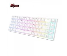 Bevielė Žaidimų Klaviatūra Royal Kludge RK G68 Wireless 65% - US išdėstymas - Raudona Linear Switches - baltos spalvos
