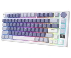 Royal Kludge RK M75 RGB Ocean Mėlyna belaidė klaviatūra | 75%, Hot-swap, Brown switches, US