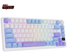 Royal Kludge RK M75 RGB Taro Milk belaidė klaviatūra | 75%, Hot-swap, Brown switches, US