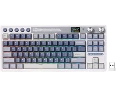Royal Kludge RK M87 Ocean Mėlyna belaidė klaviatūra | TKL, Hot-swap, rusvai gelsvas switches, US