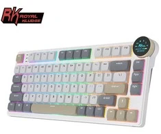 Royal Kludge RK N80 RGB Pearly Dawn belaidė klaviatūra |75%, Hot-swap, Raudona switches, US