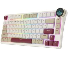 Royal Kludge RK N80 RGB Rosy Clouds klaviatūra |75%, Hot-swap, rudi jungikliai, JAV
