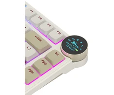 Royal Kludge RK N80 RGB Rosy Clouds belaidė klaviatūra |75%, Hot-swap, Raudona switches, US