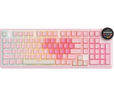 Royal Kludge RK-N99 RGB Rožinė Melody belaidė klaviatūra | 96%, Hot-swap, Kreminis switches, US