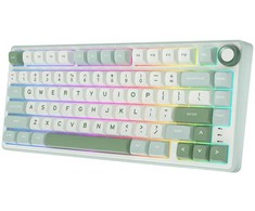 Royal Kludge RK R75 RGB Sky Cyan laidinė klaviatūra | 75%, Hot-swap, Mėlyna switches, US