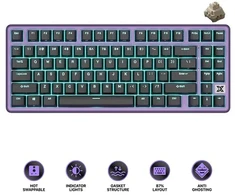 Royal Kludge RK X87 Blackberry Mousse laidinė klaviatūra| 87%, Hot-swap, Kreminis switches