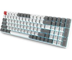 Royal Kludge RK100 Tri-mode belaidė klaviatūra | 96%, Hot-swap, Raudona Switches, US, balta
