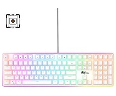 Royal Kludge RK918 RGB balta laidinė mechaninė klaviatūra | 100%, Brown switches, US