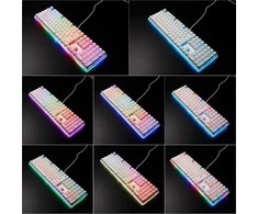 Royal Kludge RK918 RGB balta laidinė mechaninė klaviatūra | 100%, Brown switches, US