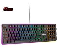 Royal Kludge RK918 RGB juoda laidinė mechaninė klaviatūra | 100%, Raudona switches, US