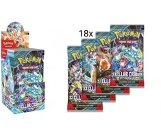 The Pokemon Pokémon TCG - Scarlet &amp; Violet - Stellar Crown Half Size Booster Ekranas (18 Packs)