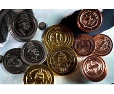Usorteret „Vesuvius Media“ metalinių pramoninių monetų rinkinys (50 vnt.)