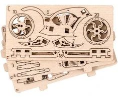 Wooden City Wooden.City 3D medinis motociklo dėlionė – Chopper valdiklis
