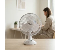 Ventiliatorius Adler | AD 7302 | Desk Fan | Baltas | Diameter 23 cm | Greičių skaičius 2 | Oscillation | 22 W