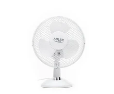 Ventiliatorius Adler | AD 7302 | Desk Fan | Baltas | Diameter 23 cm | Greičių skaičius 2 | Oscillation | 22 W