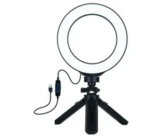 Extra Digital LED žiedinė lempa 16cm, su trikoju stovu 12-14.5cm, USB