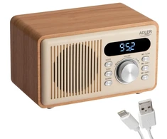 Radija su laikrodžiu ,bluet,MP3 ,USB ADLER AD-1923