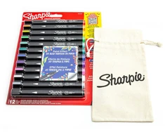 12 spalvų Sharpie Creative akrilo markerių rinkinys su dažymo maišeliu