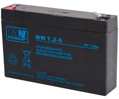 Mw Power MWPower MW 6V 7.2Ah F1(187) AGM akumuliatorius, 6-9 metai
