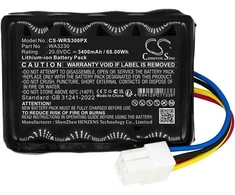 Cameron Sino Technology Worx Landroid S300 S3000i S450i S500i LS700i WA3230 WA3231 20V 3400mAh ličio jonų akumuliatorius, skirtas Worx Landroid S300 S3000i S450i S500i LS700i WA3230 WA3231