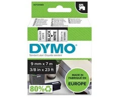 DYMO S0720680 D1 Juostelė 9mm x 7m (balta / juodas šifras)