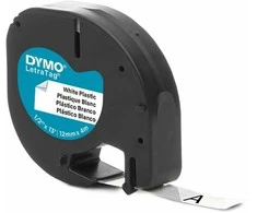 DYMO LetraTag Plastikinė Juostelė 12mm x 4m / juodas ant baltos (S0721560 / S0721660)
