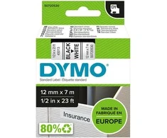 DYMO S0720530 D1 Juostelė 12mm x 7m (balta / juodas šifras)