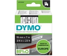 DYMO S0720830 D1 Juostelė 19mm x 7m (balta / juodas šifras)