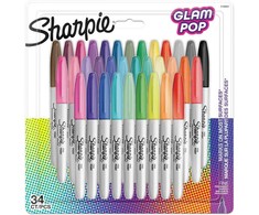 Markeriai Sharpie Fine Permanent Glam Pop 34 spalvų - 2198891