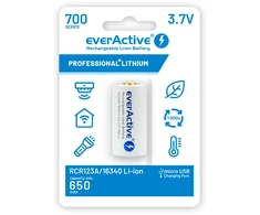 everActive USB įkraunamas RCR123A 16340 3,7V 700mAh akumuliatorius su PCM