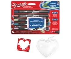 Kūrybiniai akriliniai žymekliai „Sharpie“, žemės spalvos (kūginis antgalis), 5 vnt. / Magnetas / Širdelė tapybai / Valentino diena